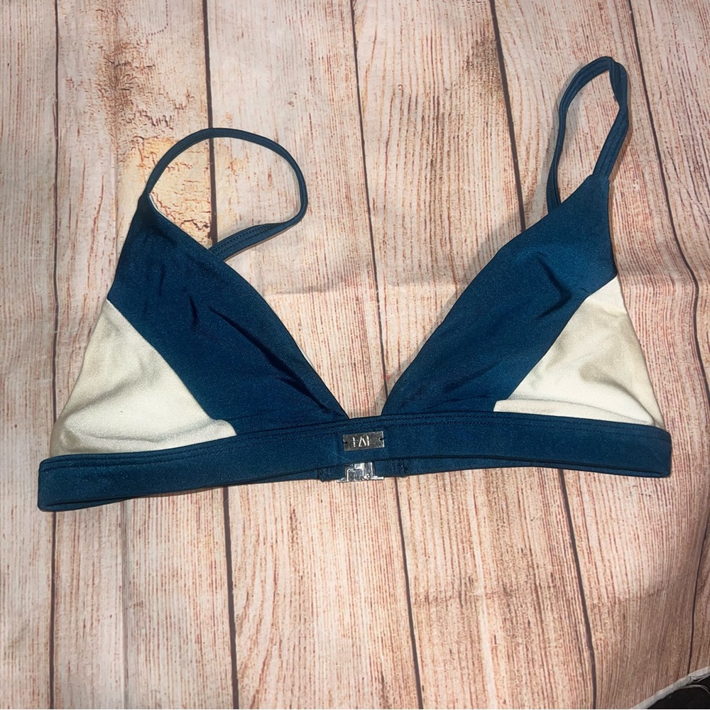 FAE SWIM Teal Blue Luna Bikini Swim Top S